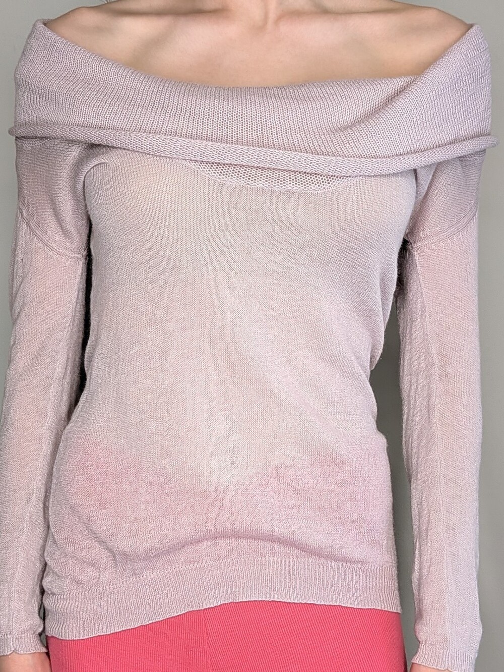 Sack's Designer 100% Linen Cold Shoulder Knit Sweater